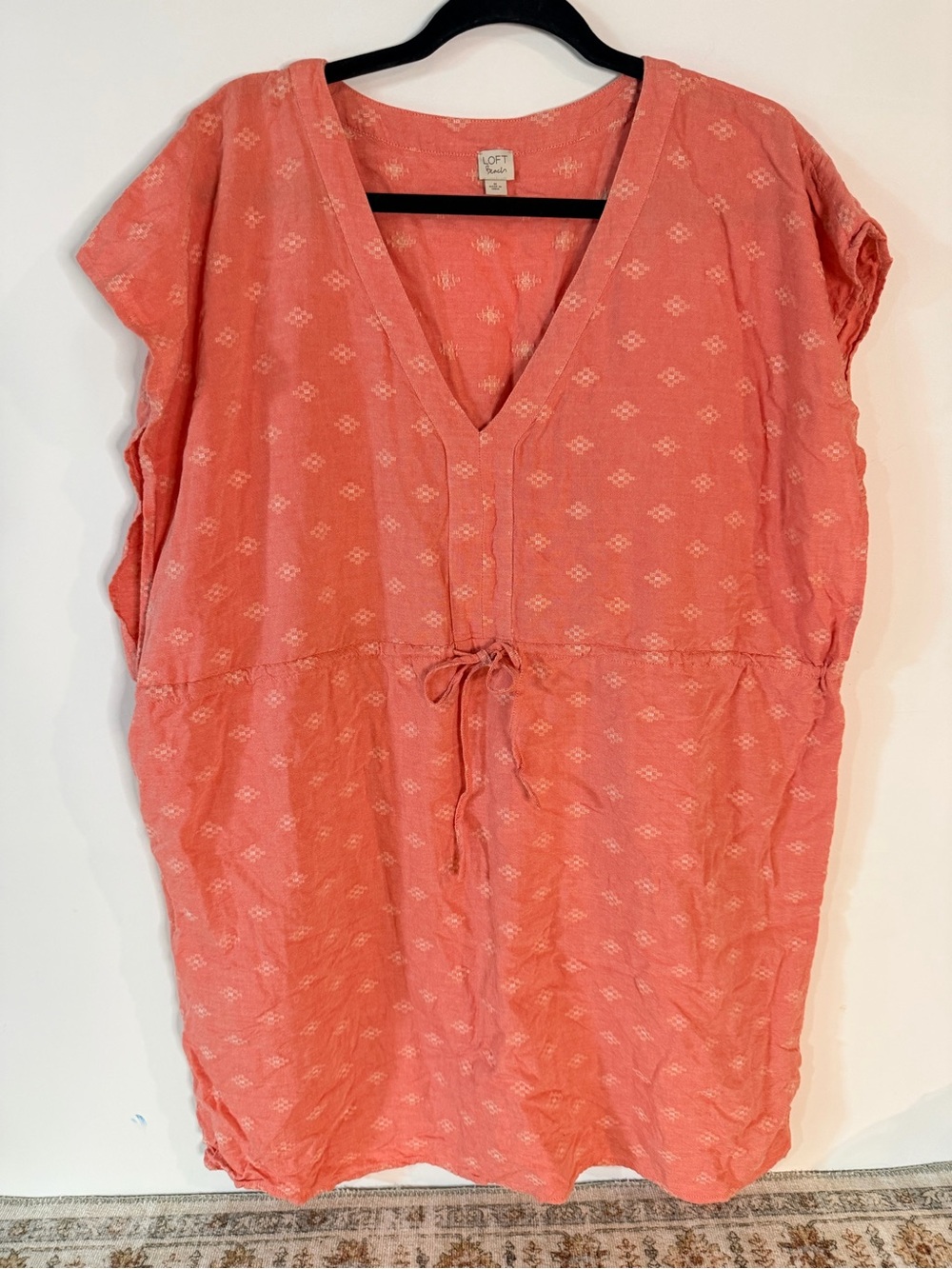 Loft Beach Coral Tunic Drawstring Waist